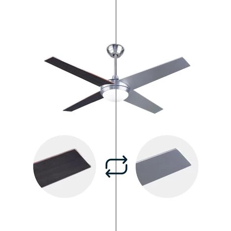 LEDS·C4 Ventilateur Ip20 Hawai R7s 100w Nickel Satiné Wengé â Image 3