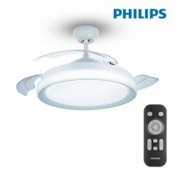 JARDIBRICODECO Ventilateur De Plafond à Led Modèle Atlas Blanc Puissance: 28+35w Palmes: ø106cm Avec Télécommande Philips