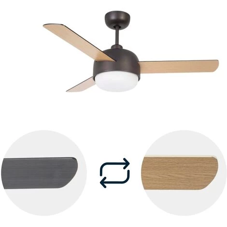 LEDS·C4 Ventilateur Ip20 Klar E27 15w Marron Cuivré Bois â Image 3