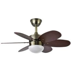 Ventilateur En Cuir ALVES Avec FABRILAMP De Moteur Léger Et CC