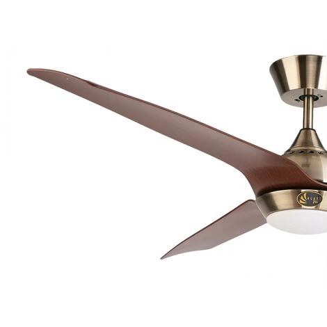 KLASS FAN Ventilateur De Plafond DC Pales 132cm En Bois Avec IP20 Et Dimmer LED - Marron â Image 2
