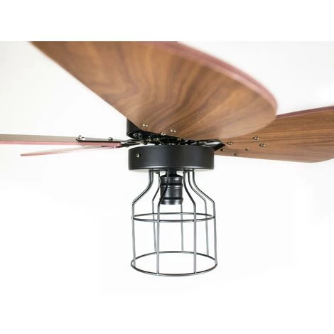 KLASS FAN Ventilateur De Plafond DC Ultra Silencieux Avec Pales En Noyer 91,5 Cm Et Lumière - Noir â Image 2