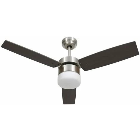 INLIFE Ventilateur De Plafond Lampe Et Télécommande 108cm Marron Foncé