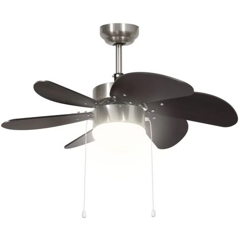 INLIFE Ventilateur De Plafond Avec Lampe 76 Cm Marron Foncé â Image 4