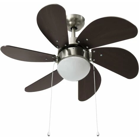 INLIFE Ventilateur De Plafond Avec Lampe 76 Cm Marron Foncé â Image 5