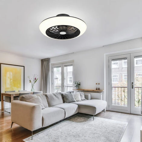 ETC-SHOP Ventilateur De Plafond Avec éclairage Plafonnier Silencieux Avec Ventilateur Plafonnier Chambre à Coucher, Fonction Mémoire De Refroidissement, 18 Watts LED 1100lm 3000K, DxH 30x12 Cm – Image 4