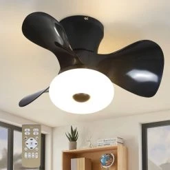 ZMH Ventilateur De Plafond Led Avec éclairage - Ventilateur De Plafonnier Moderne Télécommande Silencieuse Synchronisation Lampe De Salon Ventilateur De Plafonnier Dimmable Pour Chambre Salle à Manger Chambre D'Enfants