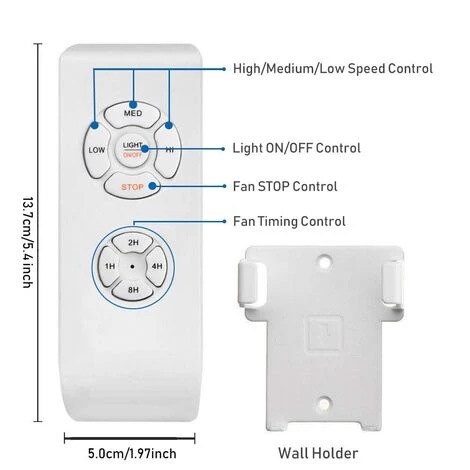 PERLE RARE Sans Fil Ventilateur Télécommande Kit Universel Avec 4 Timing 3 Vitesses De Ventilateur De Plafond Pendentif Lampe Fan Contrôle Commutateur 220V â Image 2
