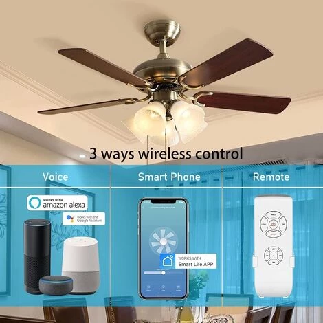 PERLE RARE Sans Fil Ventilateur Télécommande Kit Universel Avec 4 Timing 3 Vitesses De Ventilateur De Plafond Pendentif Lampe Fan Contrôle Commutateur 220V â Image 3