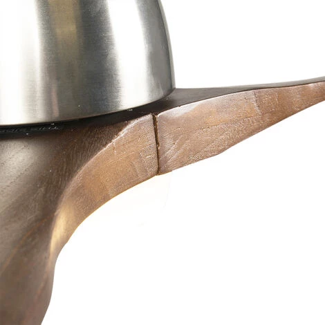 QAZQA Levant - LED Ventilateur De Plafond Moderne - 1 Lumière - Ø 130 Cm - Marron - Moderne - Éclairage Intérieur - Salon I Chambre I Cuisine I Salle à Manger - Marron â Image 3