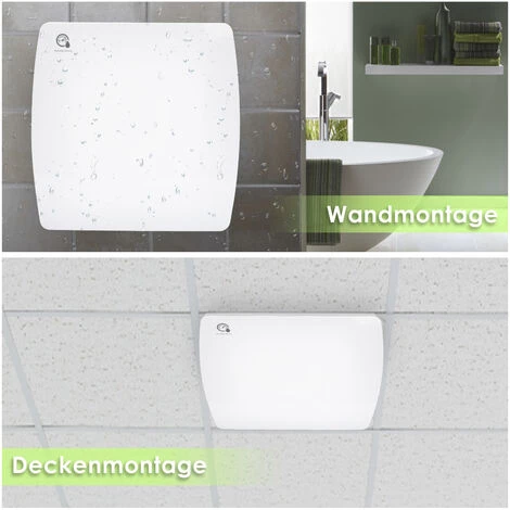 EINFEBEN Ventilateur De Salle De Bain Ventilateur Mural De 150 Mm Silencieux Avec Capteur D'humidité De Minuterie De Déflecteur De Retour â Image 4