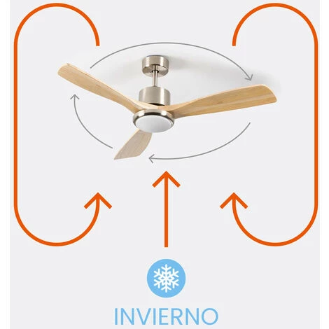 Ventilateur De Plafond Avec 3 Lames 56W 6 Vitesses Alaska Natural Wood Dayron â Image 5