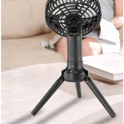 LITZEE Petit Ventilateur De Plafond Rechargeable Par USB - Portable - Intensité Variable - Pour L'extérieur Et L'intérieur - À Suspendre - Lampe De Nuit Multifonction â Image 3