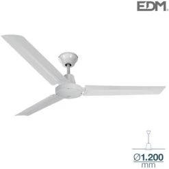 EDM 33982 MINI VENTILATEUR DE PLAFOND INDUSTRIEL BLANC 60W Ø PALES 120 Cm.