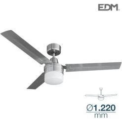 EDM 33805 VENTILATEUR DE PLAFOND MODÈLE BERING CHROME 60W Ø PALES 122 Cm.