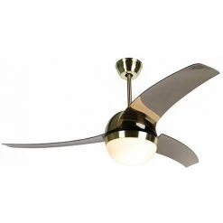 QAZQA Bora - Ventilateur De Plafond Moderne - 2 Lumière - Ø 132 Cm - Doré/Laiton - Moderne - Éclairage Intérieur - Salon I Chambre I Cuisine I Salle à Manger - Doré/Laiton