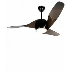 QAZQA Sirocco - LED Ventilateur De Plafond Moderne - 1 Lumière - Ø 127 Cm - Noir - Moderne - Éclairage Intérieur - Salon I Chambre I Cuisine I Salle à Manger - Noir