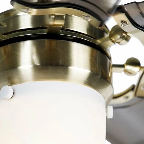 QAZQA Wings - Ventilateur De Plafond Moderne - 1 Lumière - Ø 106.5 Cm - Doré/Laiton - Moderne - Éclairage Intérieur - Salon I Chambre I Cuisine I Salle à Manger - Doré/Laiton â Image 2