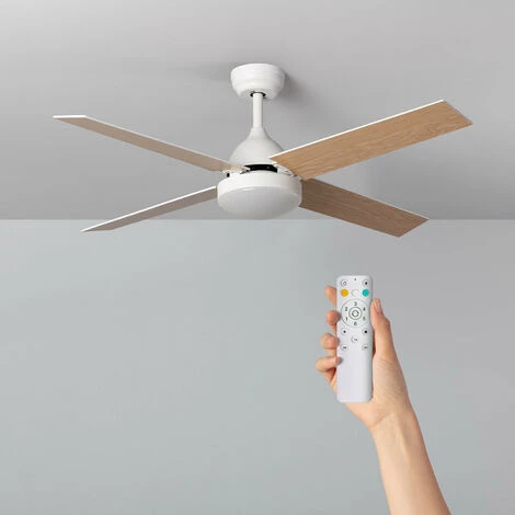 TECHBREY Ventilateur De Plafond LED Extérieur Hayworth Bois 127cm Moteur DC - Bois