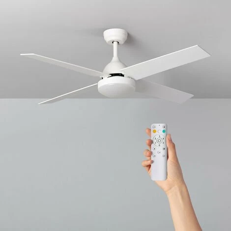 TECHBREY Ventilateur De Plafond LED Extérieur Hayworth Blanc 127cm Moteur DC - Blanc