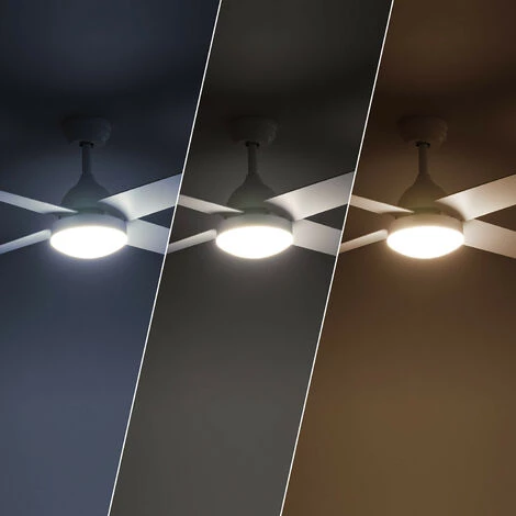 TECHBREY Ventilateur De Plafond LED Extérieur Hayworth Blanc 127cm Moteur DC - Blanc â Image 5