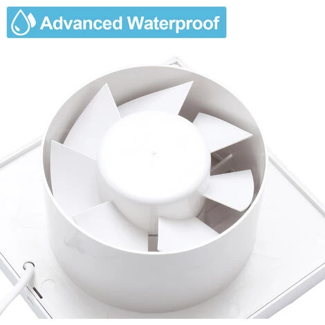 Hengda Ventilateur De Salle De Bain Ventilateur Mural Avec Déflecteur De Refoulement 150mm Hotte Aspirante Toilette Cuisine - Blanc â Image 4