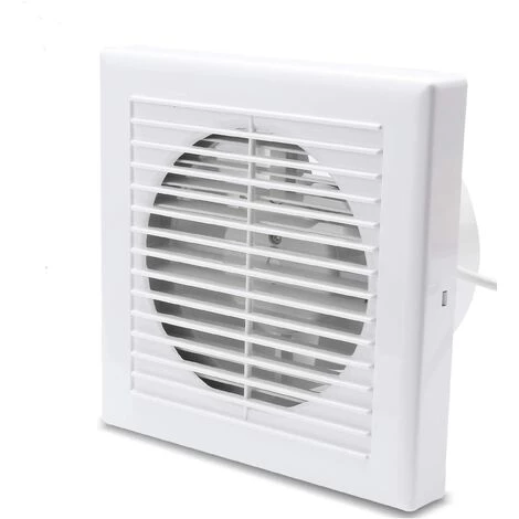 VINGO Ventilateur De Salle De Bain Ventilateur Mural Avec Déflecteur De Refoulement 150mm Hotte Aspirante Toilette - Blanc
