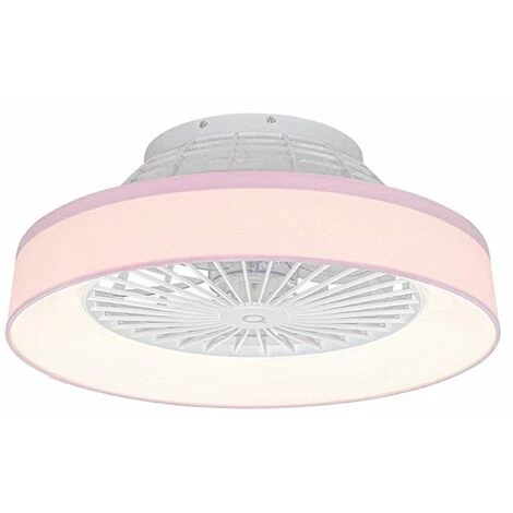 QAZQA Emily - LED Ventilateur De Plafond Moderne - 1 Lumière - Ø 47 Cm - Rose - Moderne - Éclairage Intérieur - Salon I Chambre I Cuisine I Salle à Manger - Rose