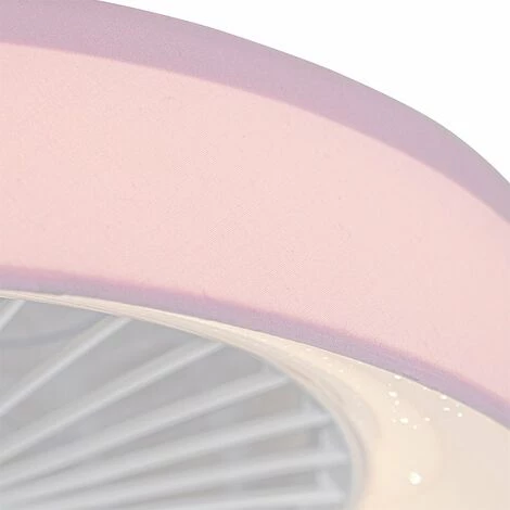 QAZQA Emily - LED Ventilateur De Plafond Moderne - 1 Lumière - Ø 47 Cm - Rose - Moderne - Éclairage Intérieur - Salon I Chambre I Cuisine I Salle à Manger - Rose â Image 3