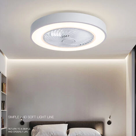 SUPERSELLER Lixada FS0030 Ventilateur De Plafond Avec éclairage Avec Télécommande Ventilateur Lampe Téléphone APP BT Control Lumière 3 Couleurs Gradation En Continu Éclairage LED à Vent à 3 Vitesses Pour Chambre à Coucher Salon Salle à Manger - Blanc – Image 3