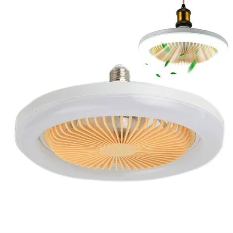 OSQI Ventilateur De Plafond Avec Lumière Intégrée | Ventilateur De Plafond Encastré à Lumière LED 30 W Pour Intérieur | Ventilateur à 3 Pales Avec Protection Tournante Pour Cuisine Salle De Bain