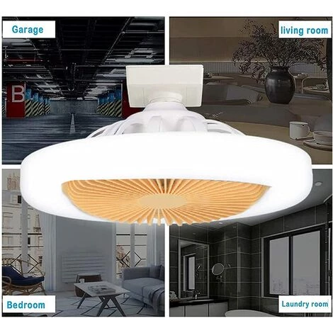 OSQI Ventilateur De Plafond Avec Lumière Intégrée | Ventilateur De Plafond Encastré à Lumière LED 30 W Pour Intérieur | Ventilateur à 3 Pales Avec Protection Tournante Pour Cuisine Salle De Bain – Image 5