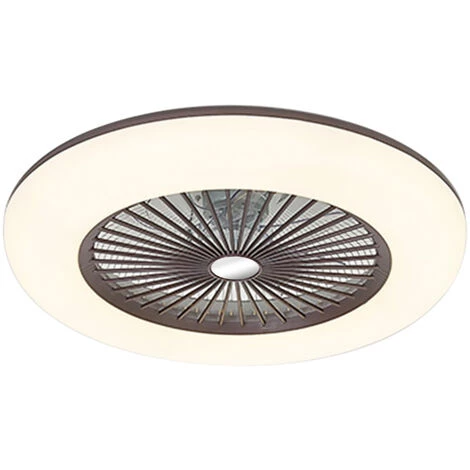 SUPERSELLER Ventilateur De Plafond Avec éclairage LED Vitesse Du Vent Réglable Avec Télécommande Sans Batterie 36W Plafonnier LED Moderne Pour Chambre Salon Salle à Manger - Marron – Image 5