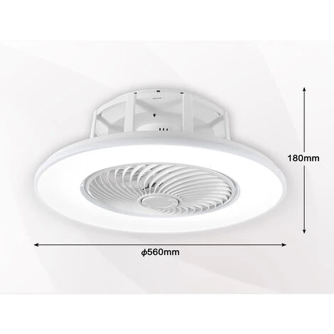 Froadp Ventilateurs De Plafond Avec Lampe Intégrée Telecommande Et Lumière Gradable Moderne Ventilateur Silencieux Avec LED Lumières Pour Éclairage Salon Chambre Salle à Manger (36W, Blanc) â Image 2