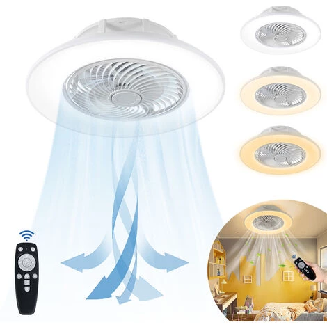 Froadp Ventilateurs De Plafond Avec Lampe Intégrée Telecommande Et Lumière Gradable Moderne Ventilateur Silencieux Avec LED Lumières Pour Éclairage Salon Chambre Salle à Manger (36W, Blanc) â Image 3