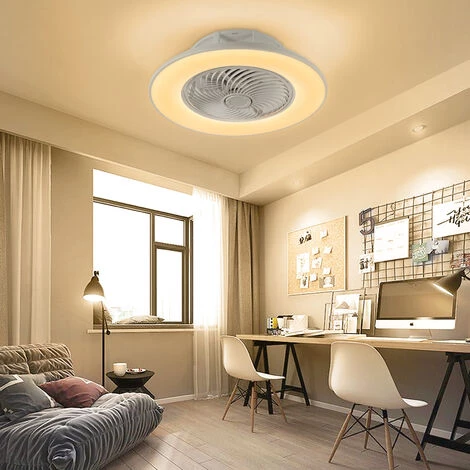 Froadp Ventilateurs De Plafond Avec Lampe Intégrée Telecommande Et Lumière Gradable Moderne Ventilateur Silencieux Avec LED Lumières Pour Éclairage Salon Chambre Salle à Manger (36W, Blanc) â Image 4