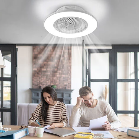Froadp Ventilateurs De Plafond Avec Lampe Intégrée Telecommande Et Lumière Gradable Moderne Ventilateur Silencieux Avec LED Lumières Pour Éclairage Salon Chambre Salle à Manger (36W, Blanc) â Image 5